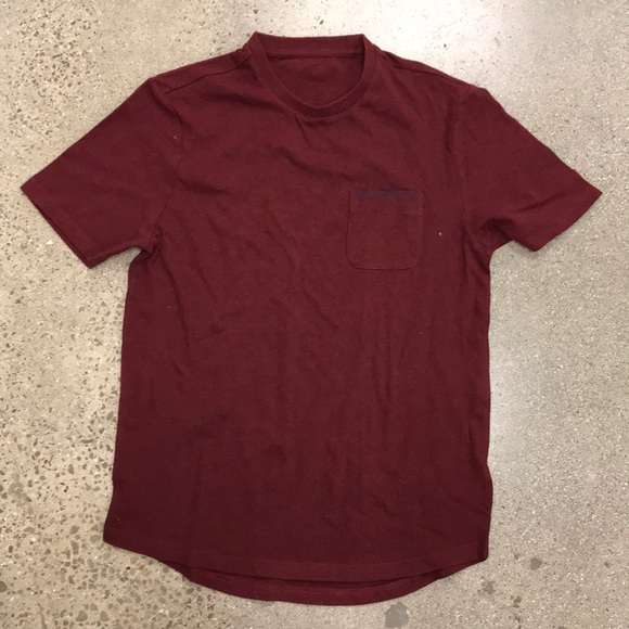 Other - Sample burgundy thick crew neck pocket tee